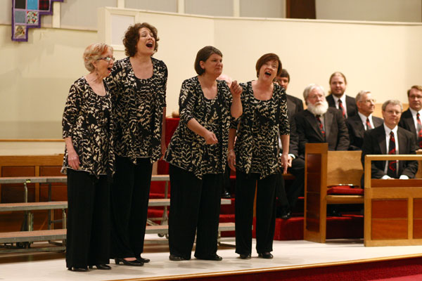 Group Therapy, a quartet of the Capital Chordettes singing their hearts out.